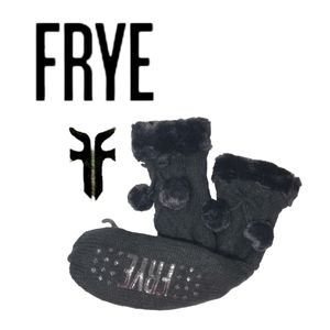 FRYE Cozy Black Knit "Home Sock" Slipper Socks NWOT